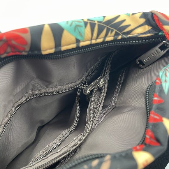 YUESITEBAGS TROPICAL FLORAL NYLON WATER RESISTANT LG CAPACITY CROSSBODY BAG - Picture 9 of 12